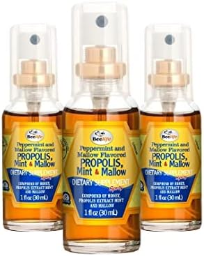 Beelife Propolis Throat Spray – Soothing Honey, Mint & Malva Propolis Spray - Natural Immune Support & Sore Throat Relief - Bee Propolis Extract – Antioxidants, Rich in Flavonoids & Artepillin C, No Sugar, Gluten-Free - 3-Pack, 90ml