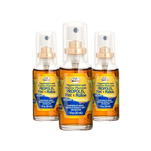 Beelife Propolis Throat Spray – Soothing Honey, Mint & Malva Propolis Spray - Natural Immune Support & Sore Throat Relief - Bee Propolis Extract – Antioxidants, Rich In Flavonoids & Artepillin C, No Sugar, Gluten-Free - 3-Pack, 90Ml #TOP2
