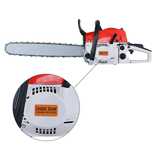 Arrived in 2-7 Days, 52CC 2-Cycle Gas Powered Chainsaw 20 Inch Bar Handheld Gasoline Chainsaw Cordless Petrol Chain Saw Aluminum Crankcase Chainsaw for Farm, Garden and Ranch