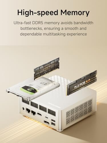 Image of MINISFORUM Mini PC M1 Plus,Intel Core i5-12600H (12C /16T, 4.5GHz), 16GB DDR5 RAM, 512GB SSD, Triple 4K Display (HDMI /DP /USB 4.0), Dual 2.5GbE Port, WiFi 6E, Compact Desktop Computer