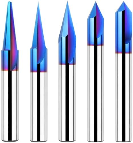 EANOSIC 5PCS CNC Wood Carving Router Bits Set, 1/4