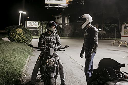 Vcan Vx Lightweight Full Face Motorcycle Street Bike Helmet With Extra Tinted Visor Dot & Ece 22.05 Approved (Gloss Black Stream Red, Large) #TOP2