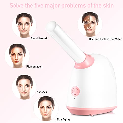 Face Steamer for Home Facial, Warm Mist Humidifier Atomizer for Face Sauna Spa Sinuses Moisturizing, Unclogs Pores