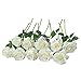FLLOJOYA Artificial Roses for Decorations White Artificial Flowers Roses Long Stem Artificial Fake Rose for Wedding Party Home Decor/Off White Silk Rose