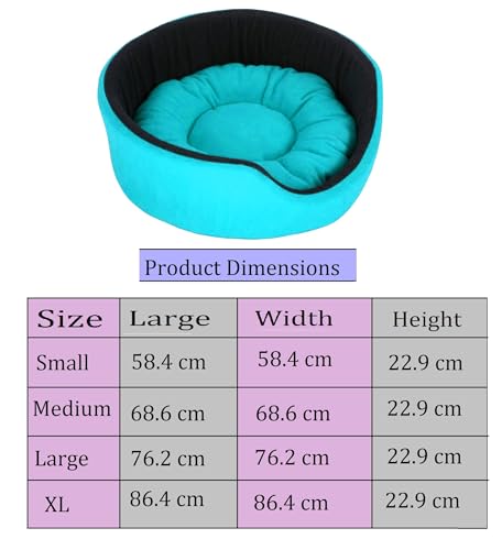 Image of Fluffy's Polyester Luxurious Both Side Soft Dog /Cat Bed (Sky Blue, Medium)