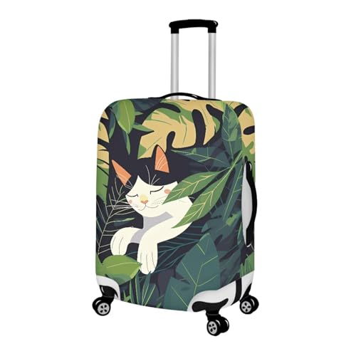 Sleeping Cat Luggage Cover Elastic Washable Suitcase Protector Stylish Travel Suitcase Cover for Kids and Adults, XL (Fit 29-32 Inch Suitcase)2