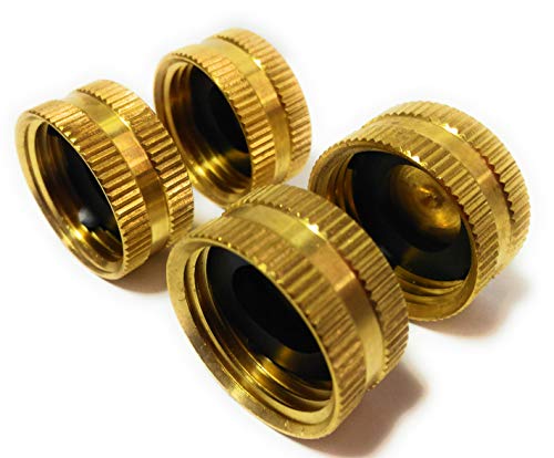 Garden Hose Female End Cap Set, Heavy Duty, Lead-Free, Leak-Free, Connect To Hose and Spigot End, Extra 10 Washers.