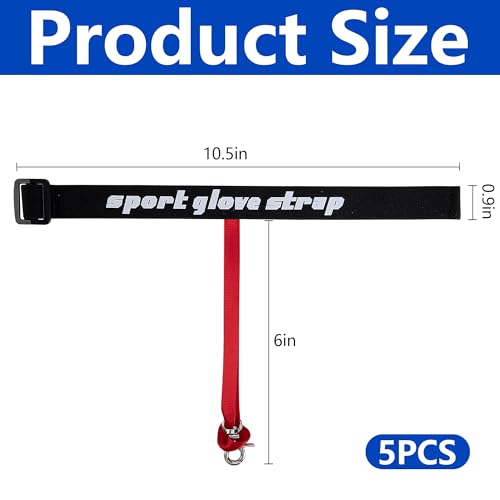 RunNico 5 Pcs Adjustable Ski Glove Leash, Extended Skiing Glove Straps, Outdoor Ski Wrist Handcuffs for Hanging Gloves Winter Snowboarding Activities Accessories