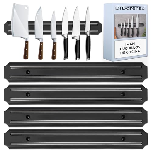 Iman cuchillos de cocina 4 uds 33 cms barra magnética para cuchillos