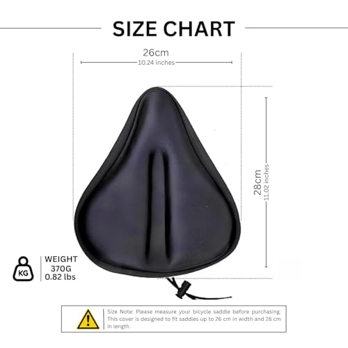 Image of Waterproof Classic U12 Silica Gel and High-Density Foam Bicycle Seat Cover for Wide Seats (Black)
