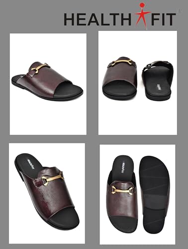Image of HEALTH FIT Extra Soft Comfortable Traditional Ethnic Chappal /Slippers Wedding & Festive Sliders for Gents /Boys Lightweight flexible TPR sole & Easy-to-wear slip-on design cushioned for Men HF7017