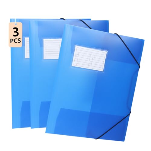 DoocliB Sammelmappe A4 3er Set, Eckspannermappe aus Kunststoff...