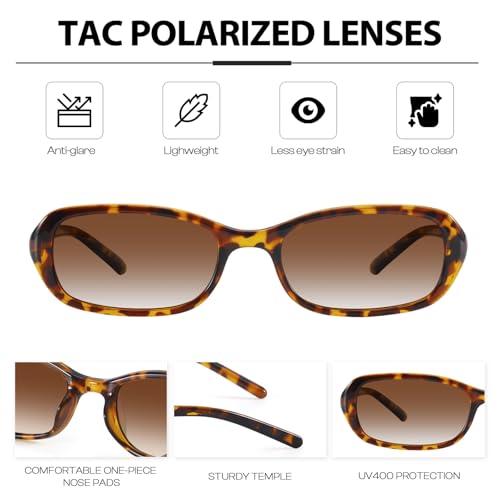 DreamCalf Retro Sunglasses for Women Men Vintage 90s Small Rectangular Sun Glasses 2026 Trendy Narrow Shades — view 4