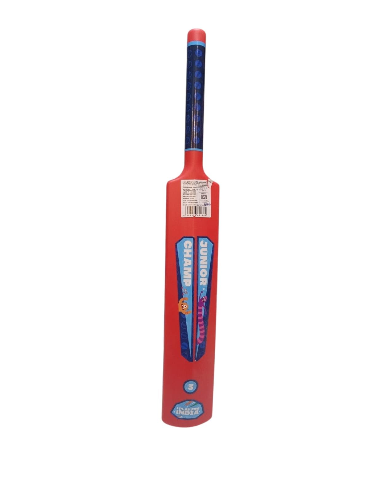 Junior Champ Plastic Cricket Bat for Kids (Size 3, Red) | Heavy-Duty Lightweight Cricket Bat for Boys & Girls Age 5-9 Years | Durable Sports Toy for Indoor & Outdoor Backyard Play-image-25