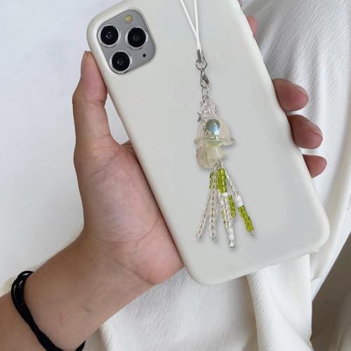 Mllepjdh Stylish Handmade Sturdy Acrylics Bead Phone Jewelry Jellyfish Pendant Charm Accessory For The Fashionable Female Ladies Trendy Girls Jewelry, One Size — view 2