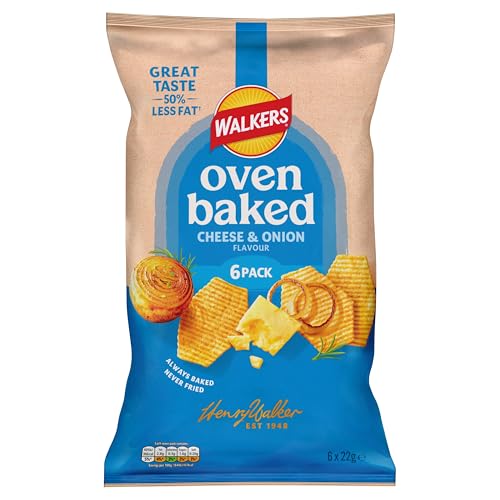 Walkers Baked Cheese & Onion Multipack Snacks Crisps 6 x 22g