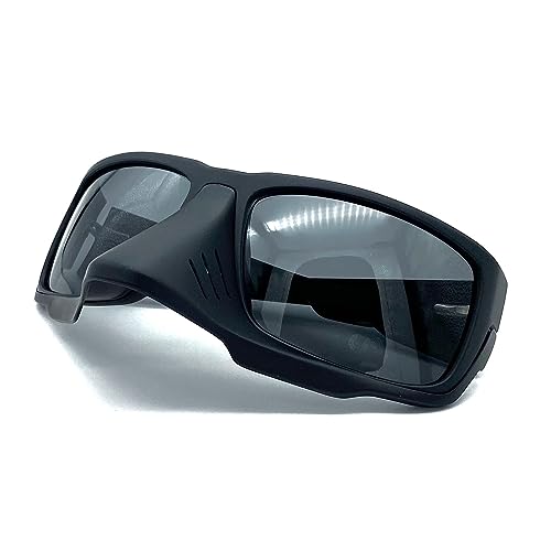 ONUS IN KNIFE EDGE, Premium performance eyewear, the world's only magnetically integrated solar nose and face shield (Smoke)