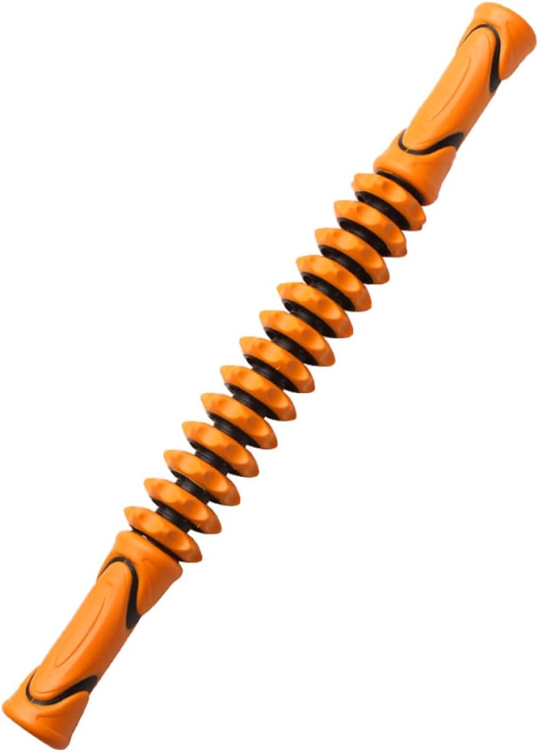 Massage Roller Stick for Body and Belly, Manual Multipurpose Fitness Massager Tool for Yoga and Muscle Relaxation, Orange, Suitable for Men and Women