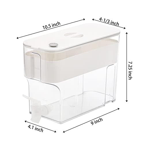 Jucoan 1 Gallon Fridge Beverage Drink Dispenser With Spigot, Leak Proof Clear Plastic Beverage Drink Dispenser With Removable Fruit Tea Infuser, Lemonade Milk Iced Tea Container For Party, Home #TOP1