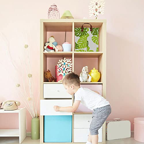 Hkec Rectangle Storage Basket With Handles, Collapsible Storage Box Cute Canvas Organizer Bin For Pet/Kids Toys, Books/Playroom Organization/Toy Bin/Closet/Shelf Baskets/Baby Hamper(Banana Leaf) #TOP1