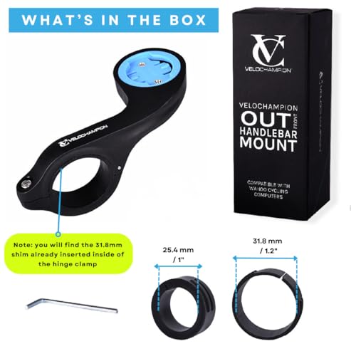 VeloChampion Frontmontage Fahrradlenkerhalterung kompatibel mit Wahoo Fahrradcomputer Bolt, Bolt v2, Elemnt, Roam oder Elemnt Roam v2
