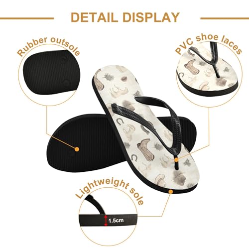 Burbuja Boot Hat Horseshoe Flip Flops for Women Men, Soft Thong Sandals Rubber Slippers for Pool Beach Essentials3