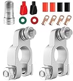 Battery Terminal Connector Kit, Heavy-Duty Positive and Negative Automotive Marine Terminals, Universal Battery Terminals for Marine Rvs, Equipped with Cleaning Brushes