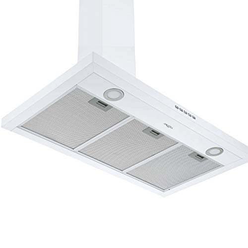 Ancona AN-1547 36" 440 CFM Convertible Wall Mount Pyramid Range Hood in White - Thumbnail 4