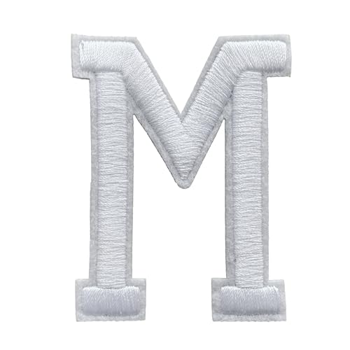 Parches de Letras M para Planchar bordados color de blanco Durabol