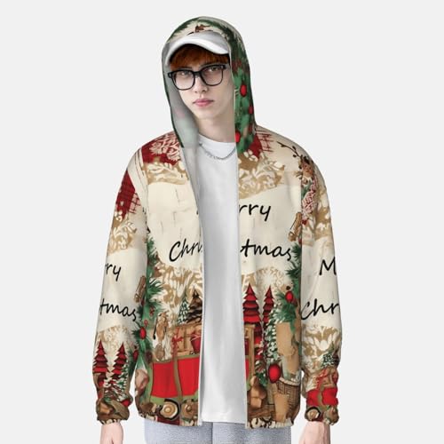 Men's Sun Protection Shirts Merry Christmas Picture Long Sleeve Sun Shirt for Fishing Running Hiking Swim3
