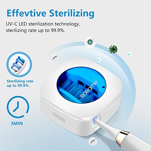 OOCOME 4PCS Portable Deep UV Toothbrush Sanitizer Case Toothbrush Sanitizer Holder Organizer Case Toothbrush Cleaner Holder with Sticker free Punching for Travel and Family Use - Image 2