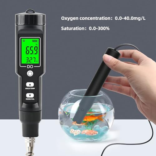 Misuratore di ossigeno disciolto, kit di test dell'acqua Bluetooth con sonda a forma di penna per un monitoraggio accurato, ideale per acquari e acquacoltura