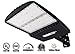 dephen 300W LED Parking Lot Light with Dusk to Dawn Photocell, 42000Lm 5700K Shoebox Pole Lamp, Outdoor Commercial Flood Lighting, 0-10V Dim, Direct Arm and Slip Fitter in One Mount (UL-Listed)