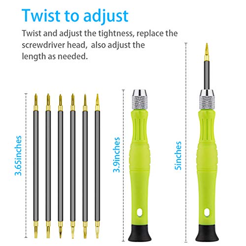 Small Screwdriver Sets, Precision Mini Screwdrivers Set Repair Tool Bit Kit with 6PCS Flat Phillips Pentalobe Triwing Y for Eyeglass Watch Jewelers Laptop Computer Macbook Electronic