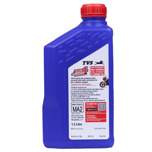Image of TVS TRU4 Synthetic Engine OIl 1.2 Ltr, 10W30, API SL and JASO MA2,HIGH PERFORMANCE FULLY SYNTHETIC FUEL EFFICIENT ENGINE OIL