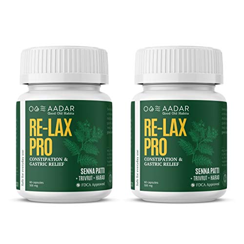 AADAR RELAX PRO | For Fast Constipation Relief and Gastric Troubles | Helps in Indigestion and Regulates Bowel Movement | 60 Capsules (Pack of 2)