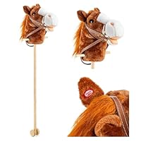 Toyrific 99 cm Hobby Horse Toy with Sounds, Strong Grip Handles and Wheels, Dark Brown