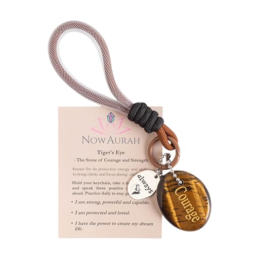 Now Aurah Tumbled Tiger’s Eye Worry Stone for Courage & Anxiety Relief – Portable Natural Healing Crystal –Meditation Tool for Positive Energy, Good Luck & Mindful Relaxation -Gifts for Women & Men