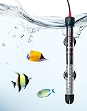 LUNEKUCK Aquarium Heizung 100W Aquarienheizer für 60-120 L Aquarien Heizer Aquarium Heizstab mit Temperatureinstellknopf 20-34°C Verdicktes Quarzglas + Saugnäpfen