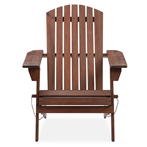 Amazon Aware Fsc Certified Outdoor Folding Adirondack Chair, Acacia Wood, Walnut Finish #TOP1