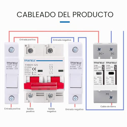 Miniatura 4 de Taxnele Disyuntor En Miniatura De Cc Mcb 2p 80a 100a 125a 600v Montaje En Carril Din Mini Disyuntor Solar Aislador De Protección Contra Cortocircuitos Para Sistema Solar Fotovoltaico 100a