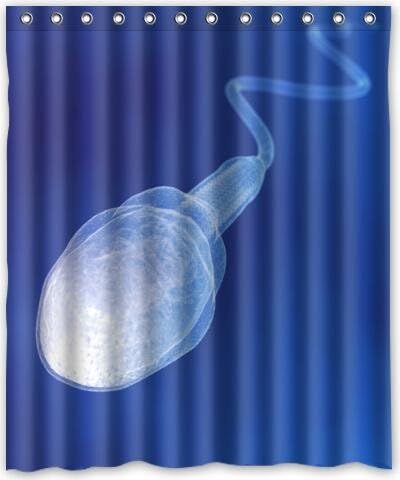 Mobile sperm Semen spermatozoa and ova Shower Curtain - Bathroom Shower Curtains Polyester Waterproof 60 Wide x 72 High