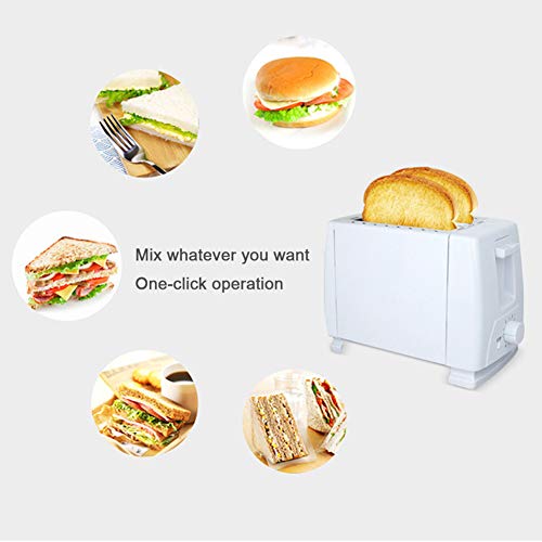 YYBF Toaster, 2 Scheiben Brötchenaufsatz, Automatik-Toaster 6 Bräunungsstufen,Brotzentrierung, Krümelschublade, 750W… – Bild 3