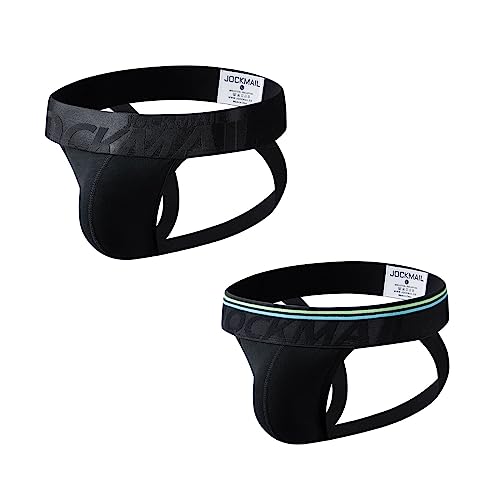 JOCKMAIL 2PCS/Pack Mens Jock Strap Briefs Mens Athletic Jockstrap Mens Cotton Seamless Thongs Underwear