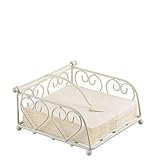 Material: Metall Ambiente Metall Serviettenhalter - Napkin Holder Heart Small Cream Für Cocktail Servietten 25 x 25 cm