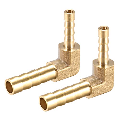 Raccord laiton uxcell 6mm à 4mm 90° 2pcs