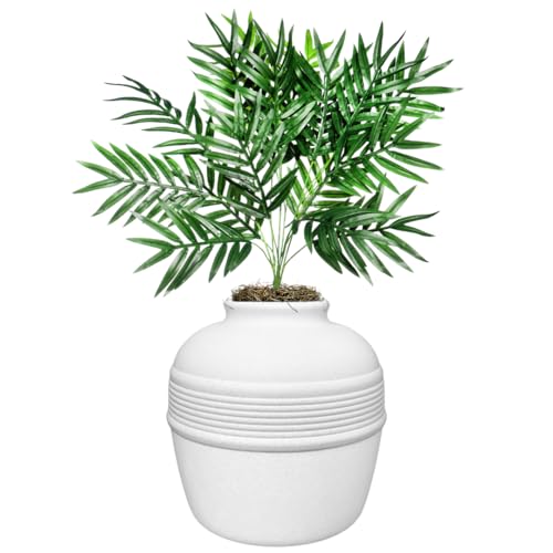 Image of Good Pet Stuff, The Original Hidden Litter Box, Artificial Plants & Enclosed Cat Planter Litter Box, Vented & Odor Filter, Easy to Clean, White Birch