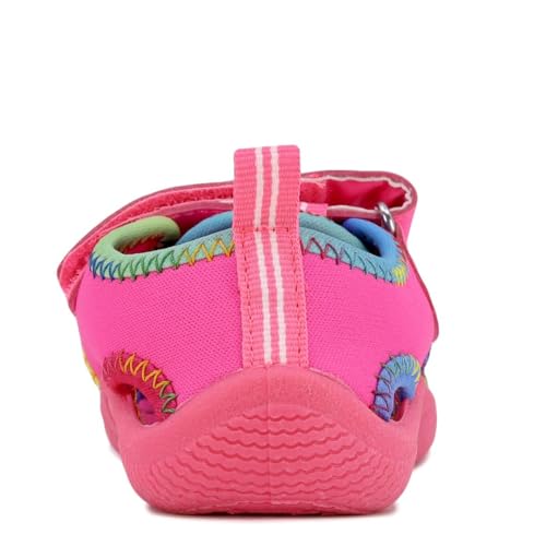Nautica Kids Protective Water Shoe,Closed-Toe Sport Sandal For Boys and Girls-Kettle Gulf-Neon Pink Multi Binding Size-102