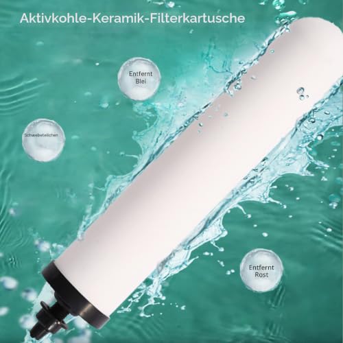 HUINING Kerze aus Keramik mit Aktivkohle für Arbeitsplatte, Schwerkraft-Wasserfiltersystem, Haushalt, Wasserkühler, Filtersysteme, Wasserkrug, 25,4 cm, 4 Stück