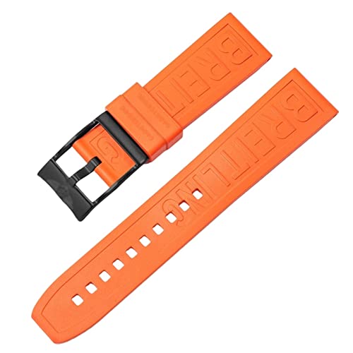 Correa de silicona de 24mm gris ágata para reloj Breitling Navitimer Avenger con hebilla de pasador